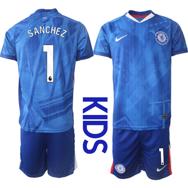 Youth 2025-2026 Club Chelsea FC home Blue #1 Soccer Jersey